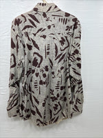 New Men’s H Bar C Brown Design  Long Sleeve Pearl Snap Medium With Belt K-20