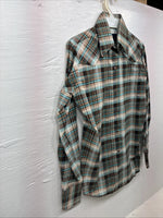 New Kids Panhandle Slim Multicolor Plaid Long Sleeve Pearl Snap Size 10 CC-84