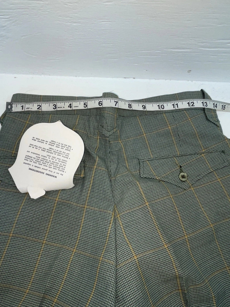 New Vintage Green Checkered Dickson Jenkins Polyester Pants #2213 ZZ-32