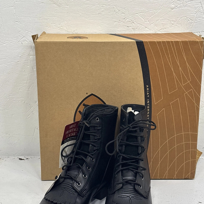 Black Lace Up Women’s Work Boots Size 7b 17-3
