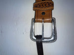 New Brown Genuine Leather Nocona Weaved And Pendent 46” Belt #2216448 NN-142