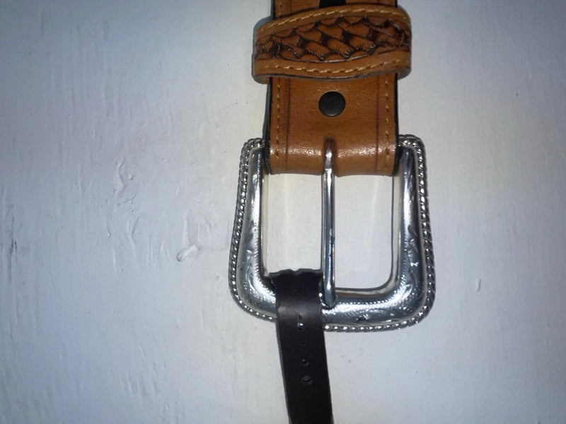 New Brown Genuine Leather Nocona Weaved And Pendent 46” Belt #2216448 NN-142