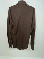 New Women’s Brown Panhandle Slim Long Sleeve Button Up Shirt #3334 3B-89