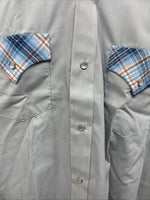 New Kids Champion Western Gray Plaid Long Sleeve Pearl Snap Size 18 CC-107