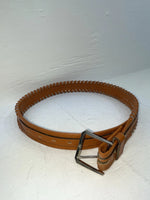 New Brown Genuine Leather Circle Y Weaved 30” Belt #8388 JJ-155
