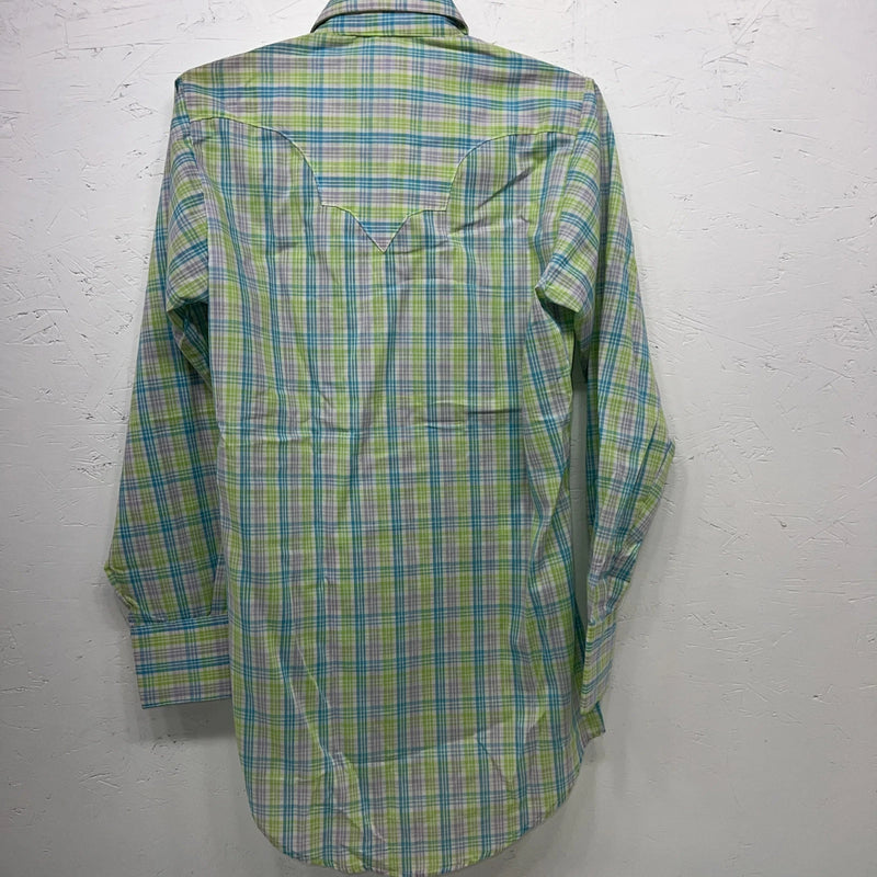 New Men’s Rockmount Multi Color Long Sleeve Pearl Snap 14.5 X 32 Small A-186