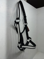 New Tough 1 Black White Draft Deluxe Nylon Halter #50-9575 W-37