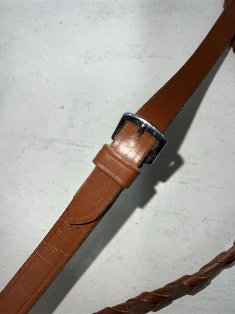 New Tough 1 Leather Brown Square Raised English Bridle And Reins #20-7556 Y-34