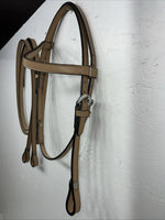New Leather Pony Browband Headstall W Split Reins. U-34