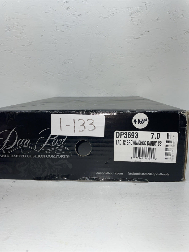 New Women’s Brown Dan Post Cowboy Boots. 3693 7 M. 1-133