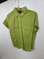 New Women’s Gordon James Green Short Sleeve Button Up Large KK-75