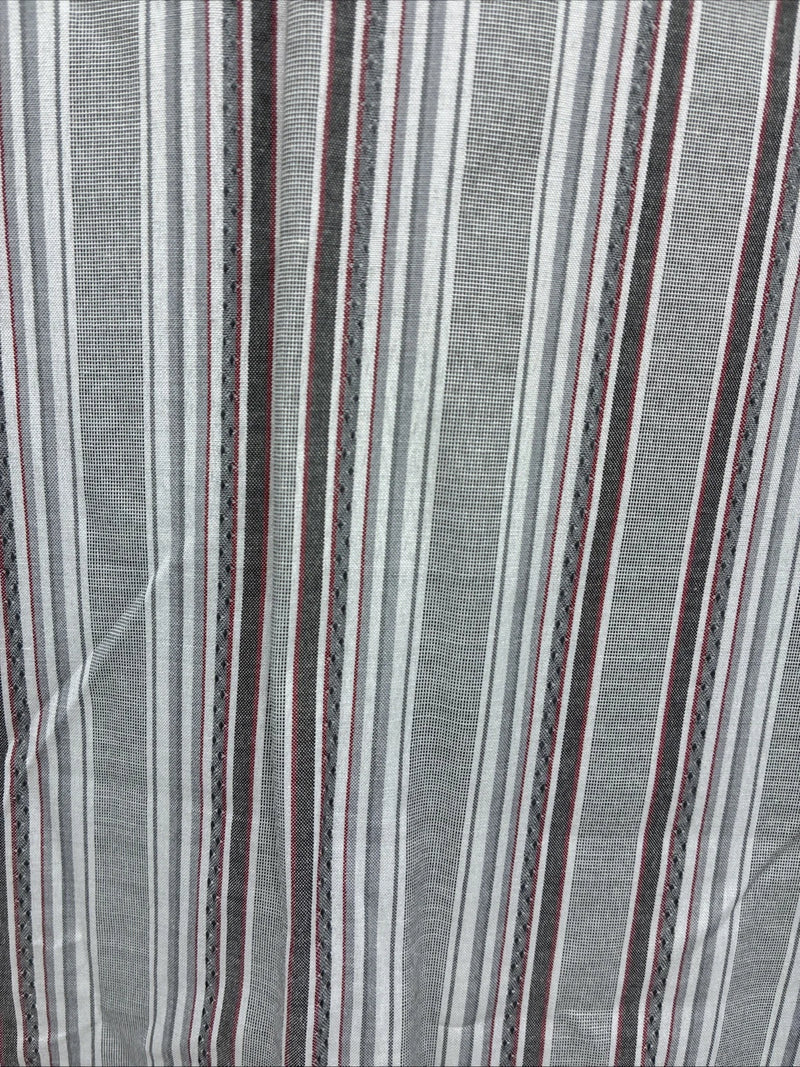 New Men’s ELY Cattleman Gray Stripe Long Sleeve Pearl Snap 18.5 X 35 2XL F-75