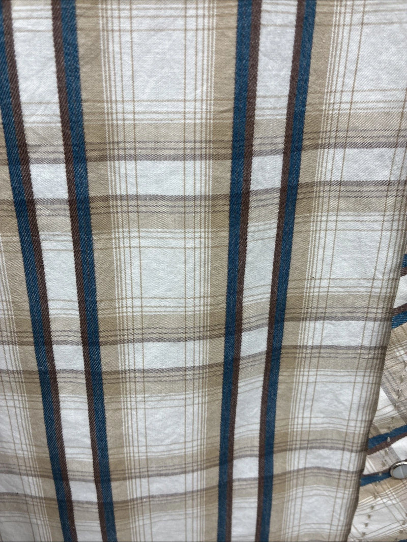 New Men’s ELY 1878 Multicolor Plaid Long Sleeve Pearl Snap Large Q-42