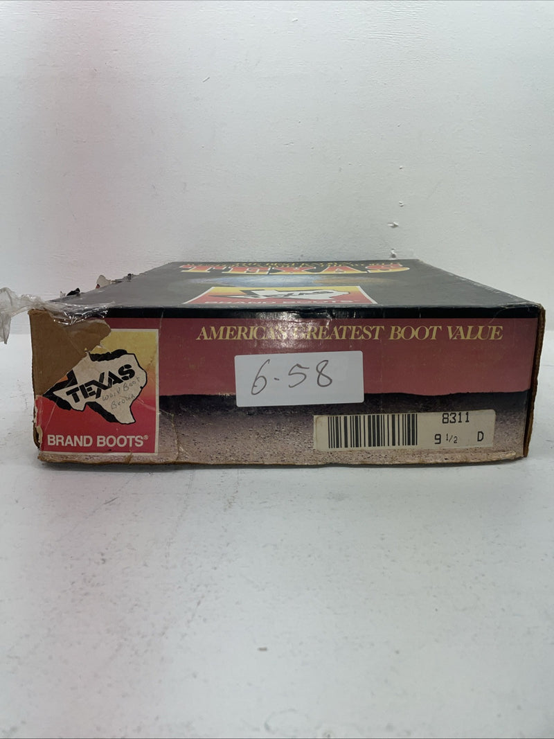 New Men’s Brown Texas Brand Cowboy Boots. 8311 9.5 9 1/2 D. 6-58