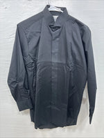 New Classix Black Long Sleeve Button Up English Shirt Small CC-9