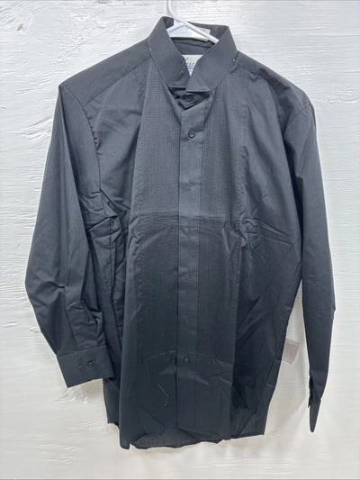 New Classix Black Long Sleeve Button Up English Shirt Small CC-9