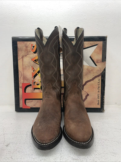 New Men’s Brown Texas Brand Cowboy Boots. 8947 9.5 9 1/2 D. 5-14