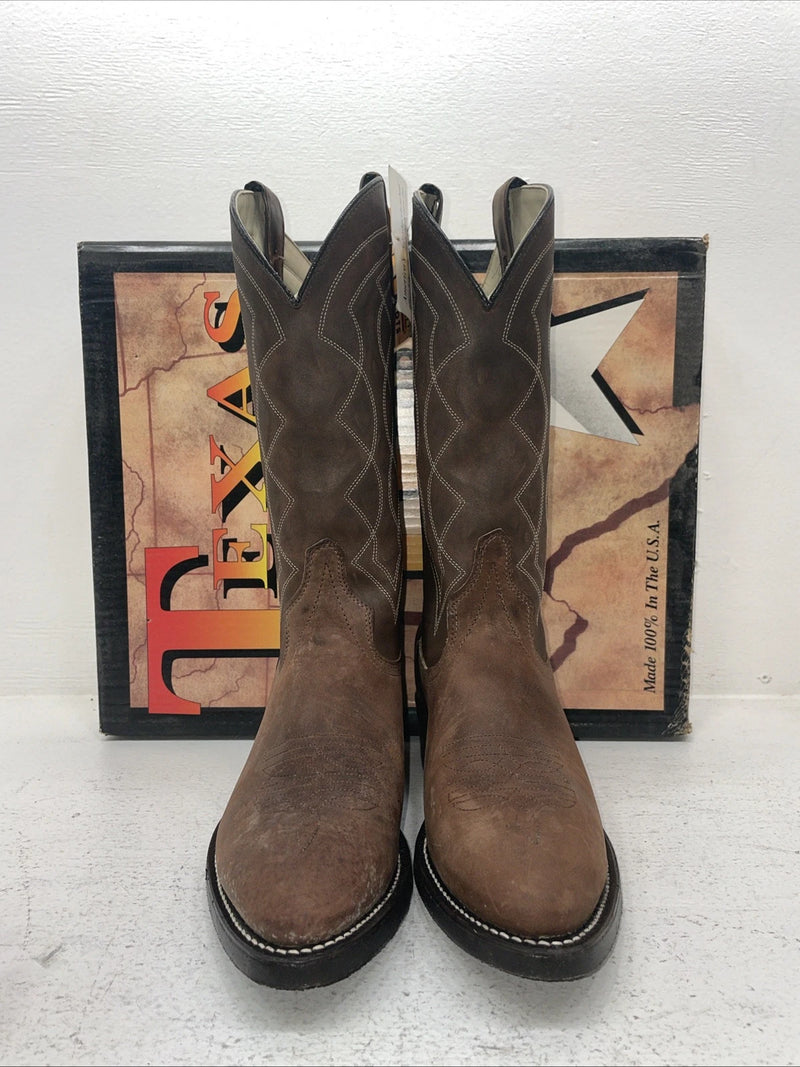 New Men’s Brown Texas Brand Cowboy Boots. 8947 9.5 9 1/2 D. 5-14