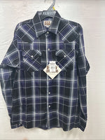 New Kids ELY Cattleman Purple Plaid Long Sleeve Pearl Snap Large DD-33