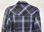 New Kids ELY Cattleman Purple Plaid Long Sleeve Pearl Snap Small LL-6