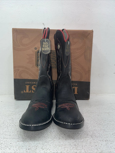 New Youth Black Dan Post Cowboy Boots. 13139 5.5 5 1/2 D. 2-129