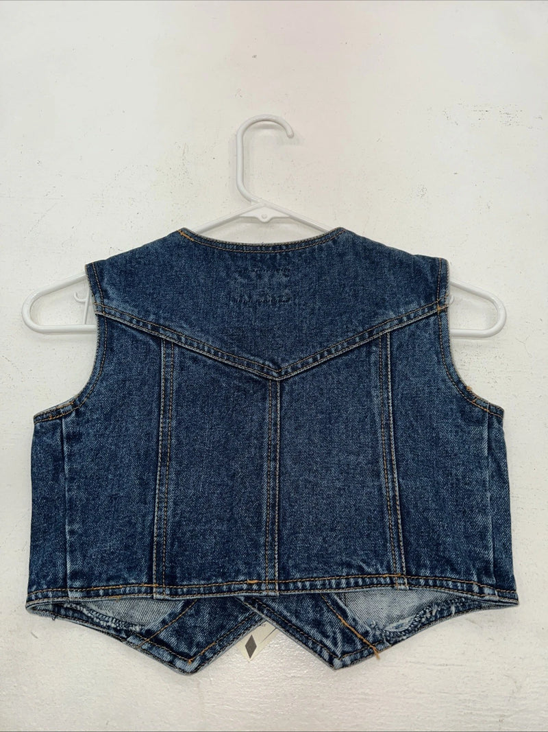 New Children’s ELY Outerwear Denim Short Sleeve Button Up Tank S #141104 3C-51