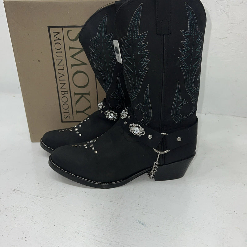 New Women’s Black Smoky Mountain Cowboy Boots. 3283 Y 5.5 5 1/2. 20-25