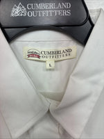 New Women’s Cumberland White Flag Design Short Sleeve Pearl Snap Large II-67