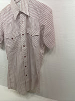 New Men’s Dickson Jenkins White Red Short Sleeve Button Up 14.5 Small B-128