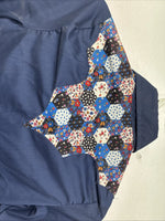 New Women’s Lady DJ Blue Designed Long Sleeve Pearl Snap Size 30 TT-111