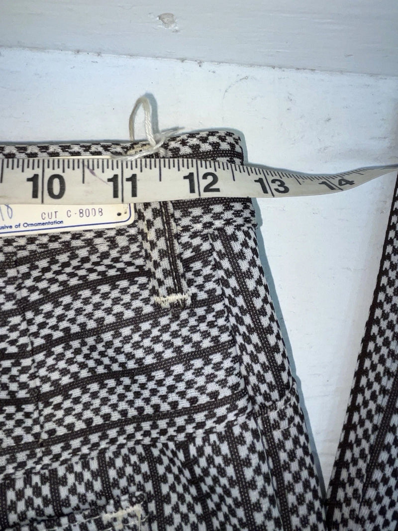 New Vintage Black And White Checkered Panhandle Slim Polyester Pants #8042 SS-71