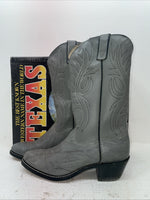 New Men’s Gray Texas Brand Cowboy Boots. 7499 10.5 10 1/2 D. 7-80