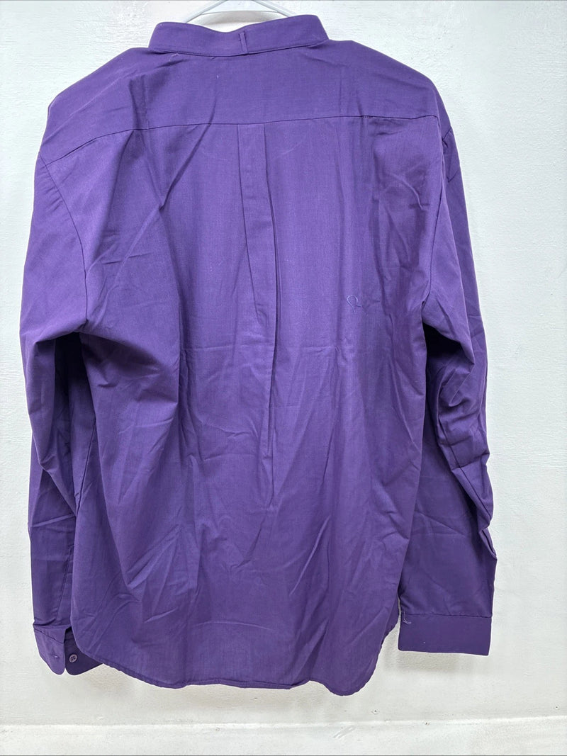 New Wayne Scott Purple Long Sleeve Button Up English Shirt XL MM-118