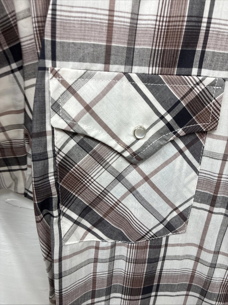 New Men’s ELY Cattleman Multiple Color Flannel Short Sleeve Pearl Snap 4XL E-85