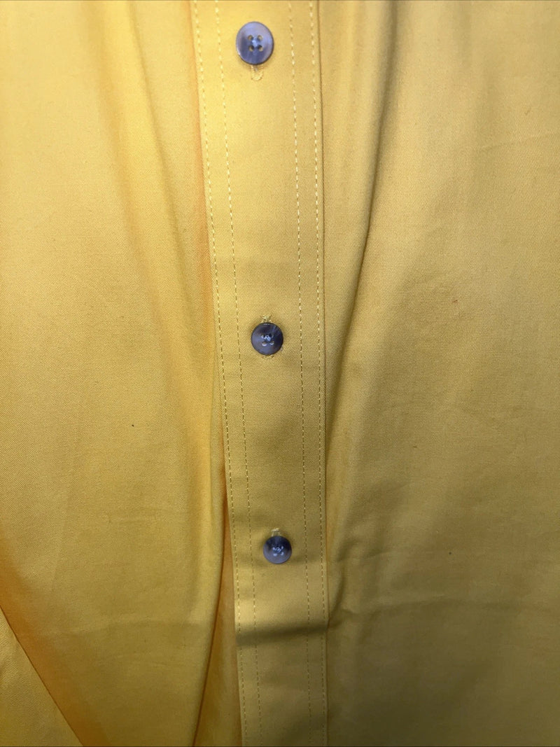 New Men’s Yellow Wrangler PBR Long Sleeve Button Up Shirt. Large P-62