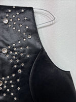 New Women’s 1848 RanchWear Black Rhinestone Sleeveless Vest Zip Up Small YY-41