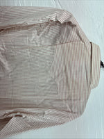 New Men’s Karman White Red Stripe Long Sleeve Pearl Snap 16 Large M-46