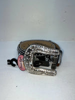 New Black Genuine Leather Blazin Roxx Silver Bling Cross S Belt #N3510401 Z-70