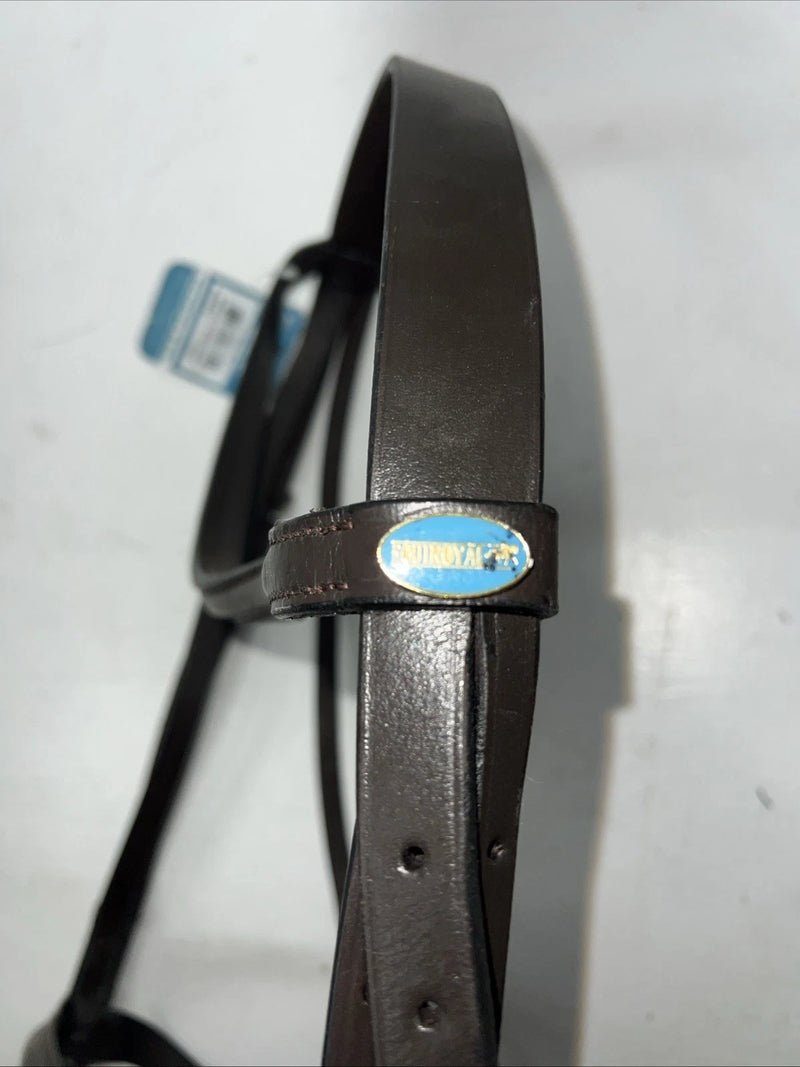 New EQUIROYAL Brown English Snaffle Bridle Full #21-9556-7-0 BB-13
