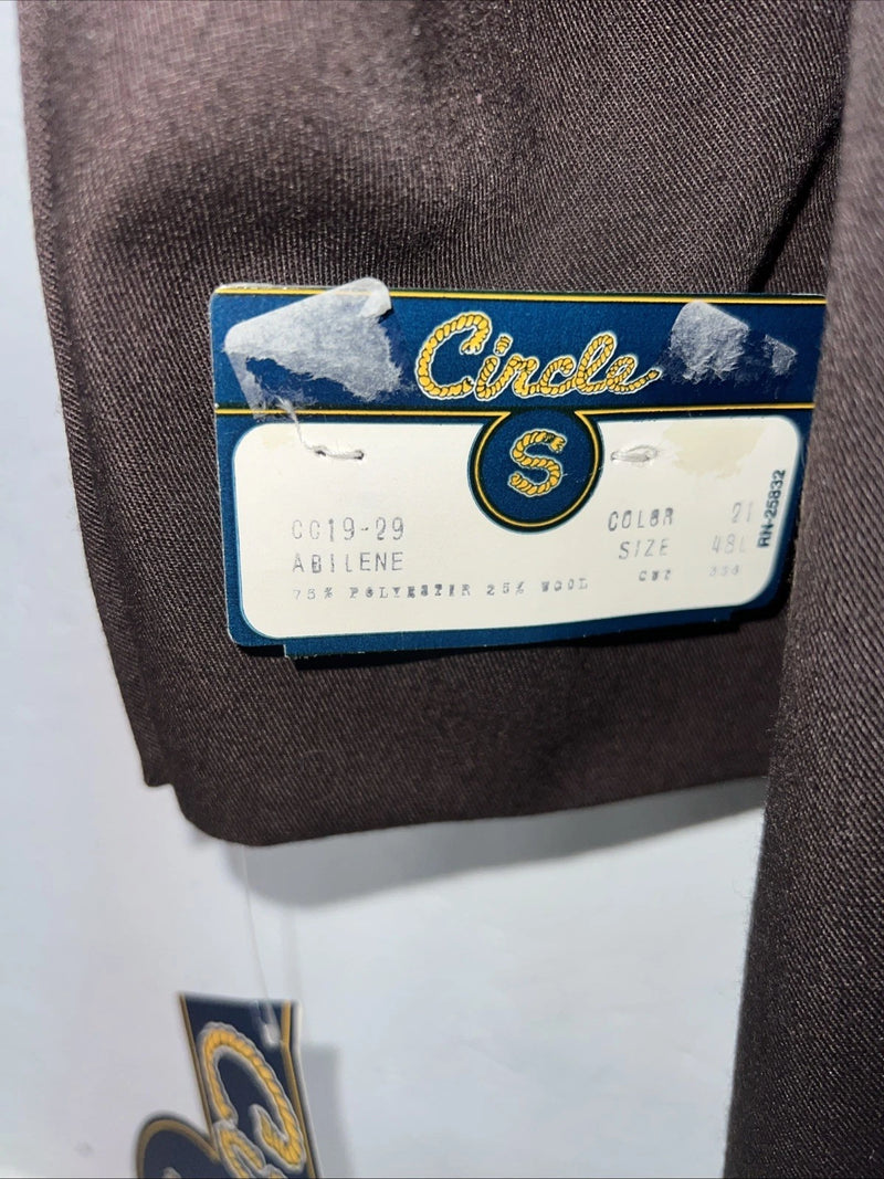 New Men’s Circle S Brown Suit Jacket 48L #1929 S-608