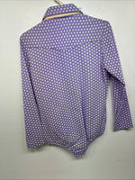 New Women’s Panhandle Slim Purple Body Suit Long Sleeve Button Up Medouk LL-64