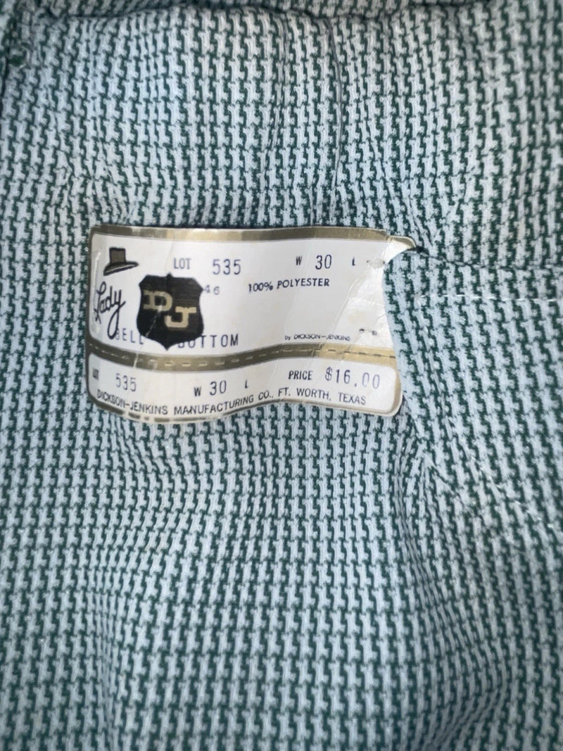 New Vintage Green Checkered Dickson Jenkins Polyester Pants #535 3A-20