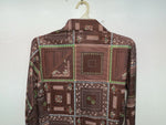 New Women’s Brown Floral Panhandle Slim Long Sleeve Button Up Shirt #3310 3B-57