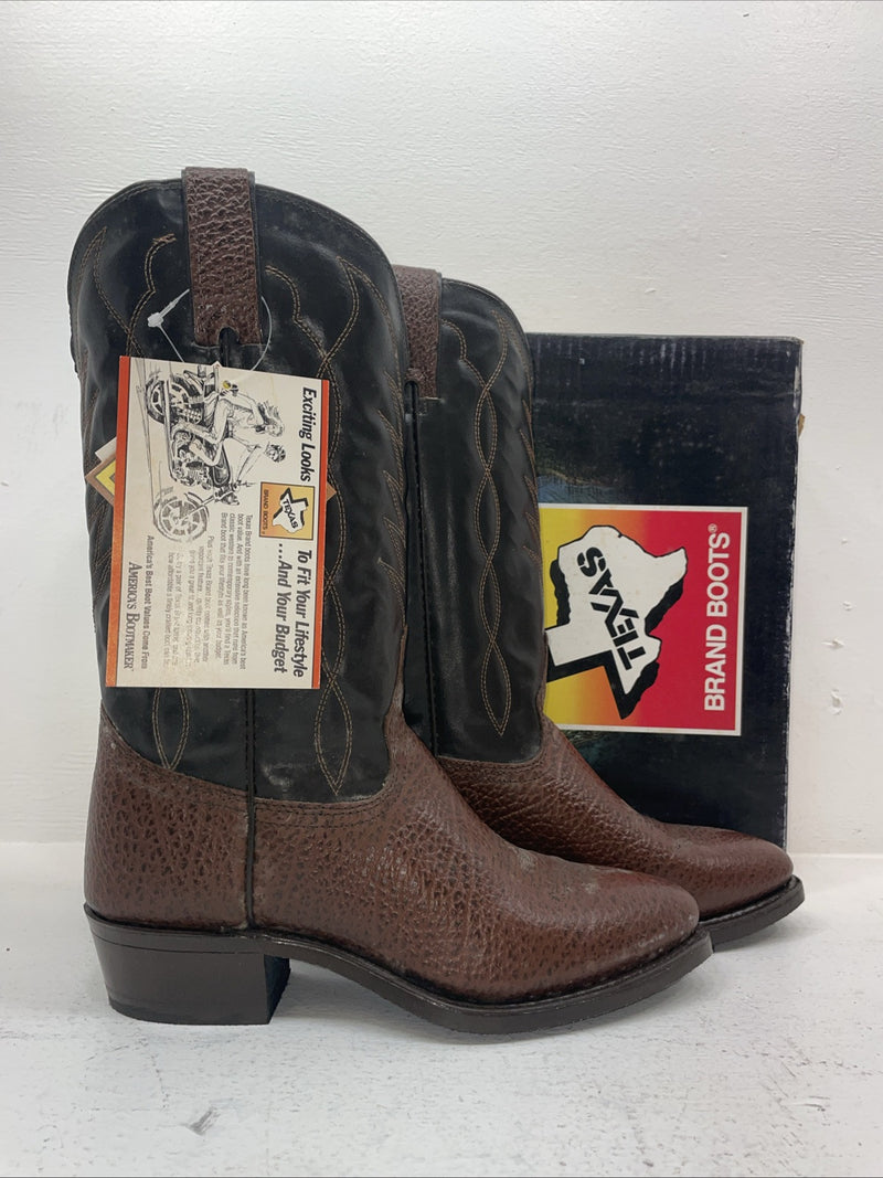 New Men’s Brown Texas Brand Cowboy Boots. 251527446 10 D. 7-54