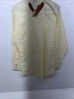New Men’s Yellow Eagles ELY Pearl Snap Long Sleeve Shirt Small I-26