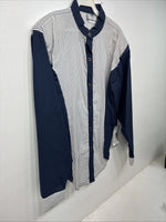 Be Women’s Cowboy Threads Blue White Long Sleeve Button Up Large LL-40