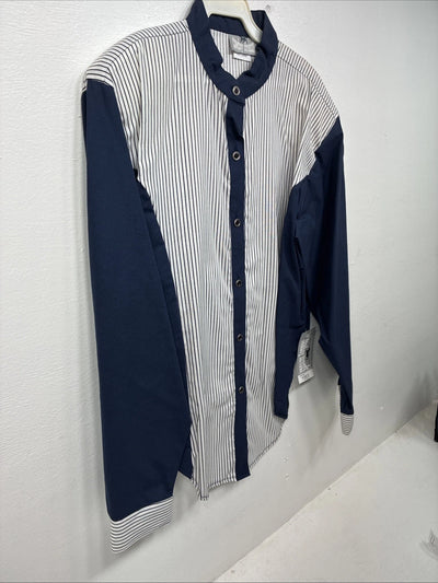 Be Women’s Cowboy Threads Blue White Long Sleeve Button Up Large LL-40