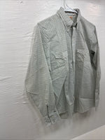 New Men’s Tem Tex White Strip Long Sleeve Button Up Small J-70