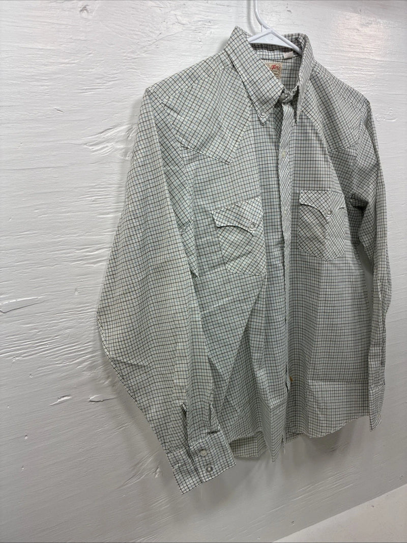 New Men’s Tem Tex White Strip Long Sleeve Button Up Small J-70