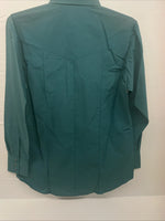 New Men’s ELY Cattleman Teal Long Sleeve Pearl 15.5 X 34 Medium B-103